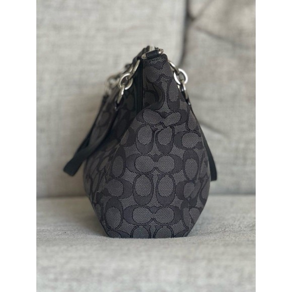 COACH Monogram Canvas Small Bag #F36625 Kelsey Grey/Black - Picture 5 of 7